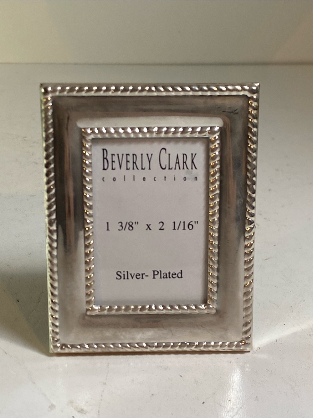 Miniature Beverly Clark Collection Silver Plate Photo Frame With Rope Border